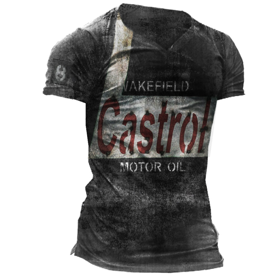 

Mens Outdoor Printed V-neck T-shirt