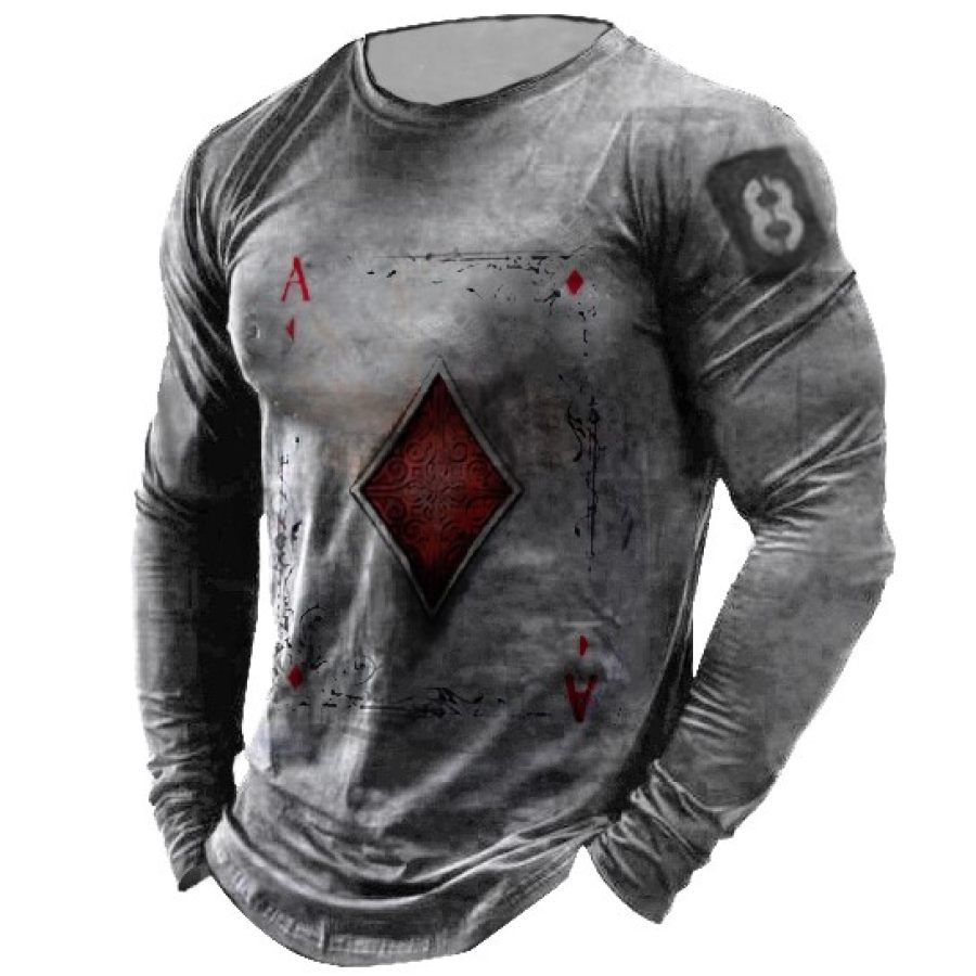 

Mens Outdoor Retro Print Long Sleeve Sports Top