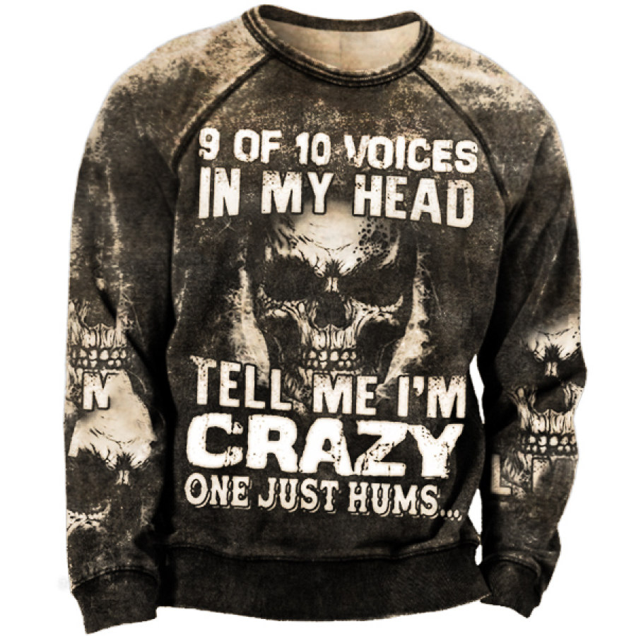 

Tell Me I'm Crazy Retro Skull Outdoor Tactical Sweatshirt