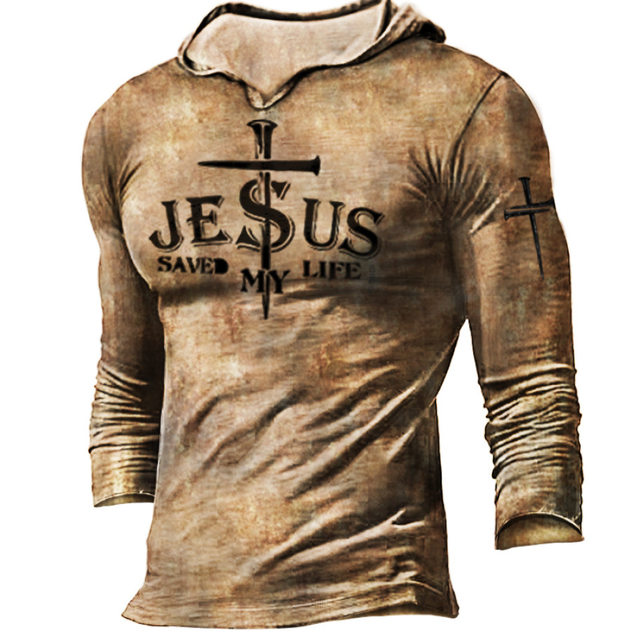 

Men's Jesus Cross Retro Tactical Hoodie