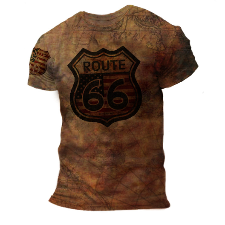 

Mens Retro Print Outdoor Quick-drying T-shirt