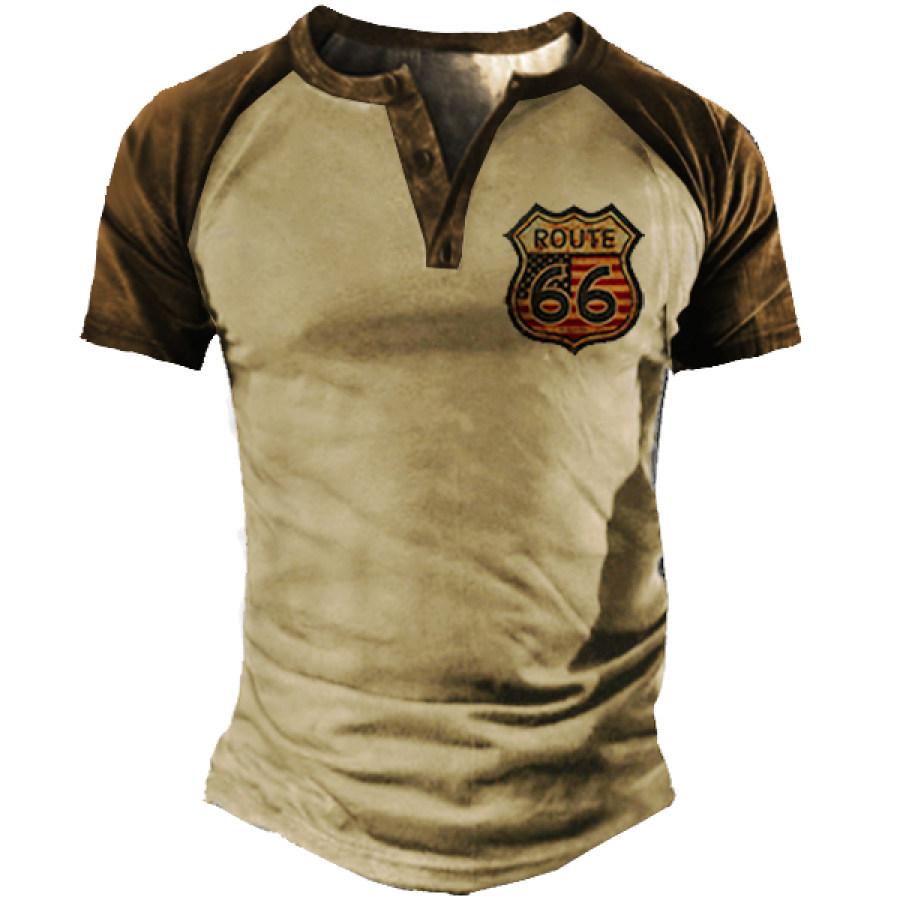 

T-shirt à Manches Courtes Vintage Route 66 Pour Homme