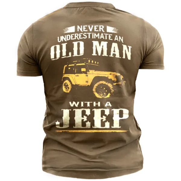 Old Man Jeep Men's Vintage Print Cotton Tee Only $21.99 - Cotosen.com 