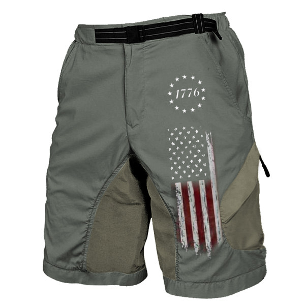 1776 Flag Army Green Cargo Shorts