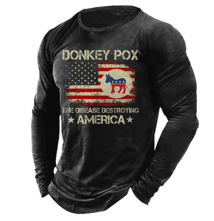 Donkey Pox The Disease Chic Destroying America Men's Cotton Tee