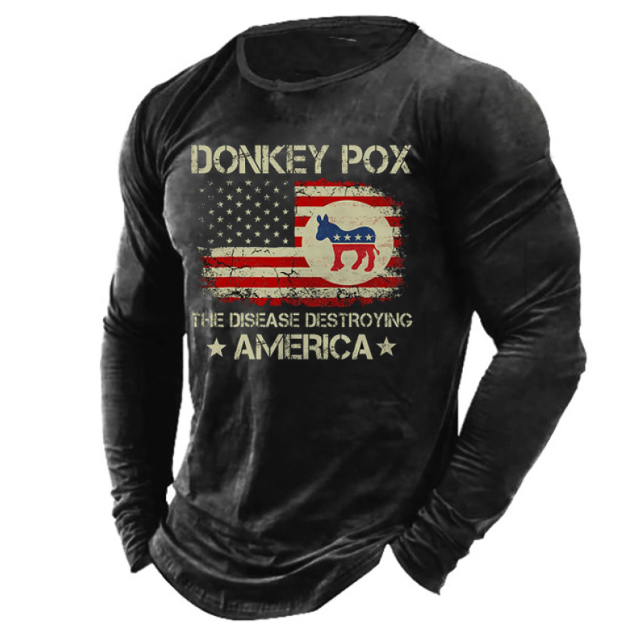 

Donkey Pox The Disease Destroying America Men's Cotton Tee