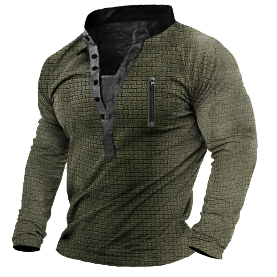

Men's Outdoor Casual Long Sleeve Henley Shirt