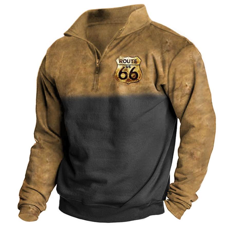 

Men's Outdoor Route 66 Contrast Zipper Sweatshirt