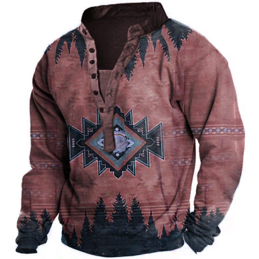 

Men Outdoor Western Ethnic Outdoor Henley Sweatshirt