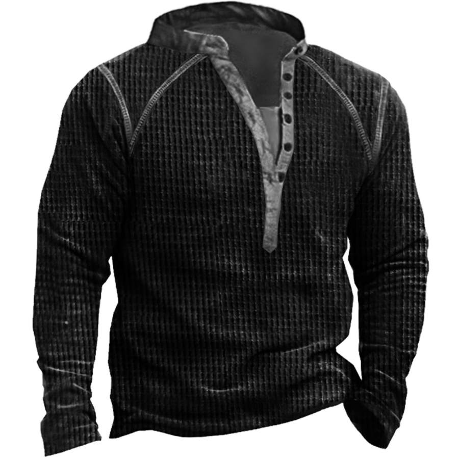 

Men's Outdoor Waffle Knit Henley Sweatshirt