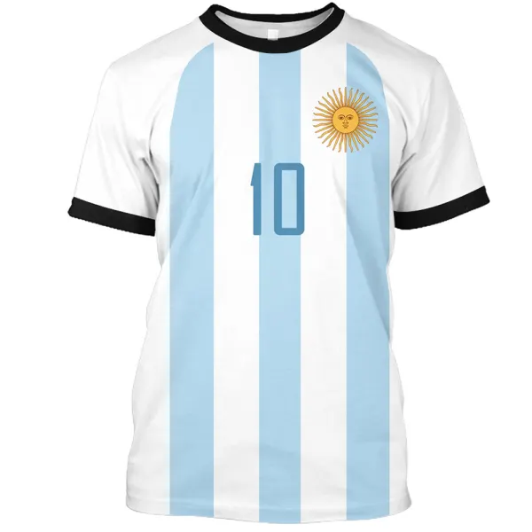 Men's 2022 World Cup Argentina Flag Soccer T-Shirt - Uustats.com 