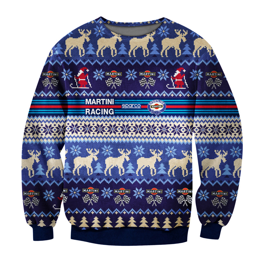 

Sudadera Con Cuello Redondo Y Estampado Navideño Vintage Martini Racing Para Hombre