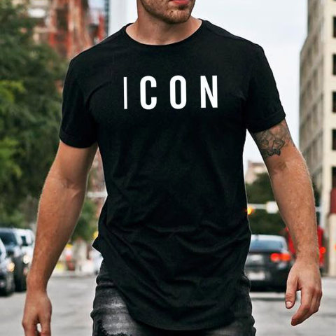 Icon Letters Casual Mens T shirt