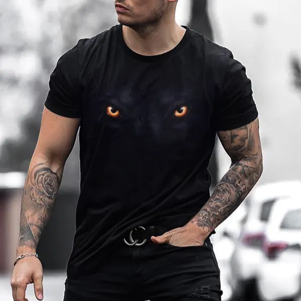 Black Wolf Eyes Mens T-shirt - Leanarea.chimpone.com 