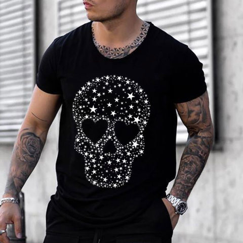Fashion Star Skull Mens T shirt
