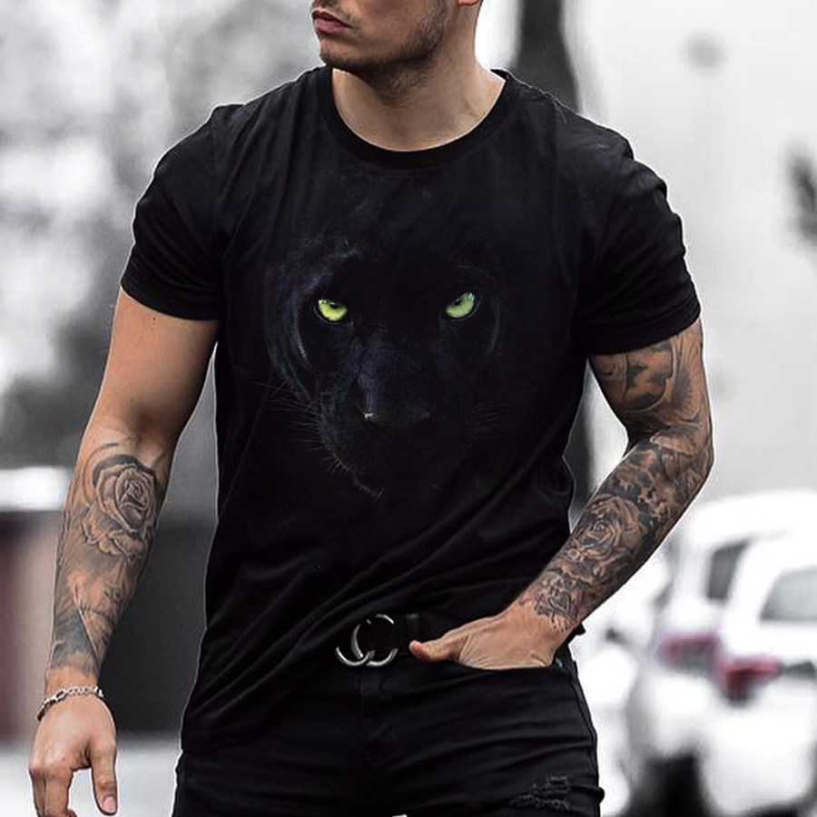 

Mens Fashion Panther Printed T-shirt