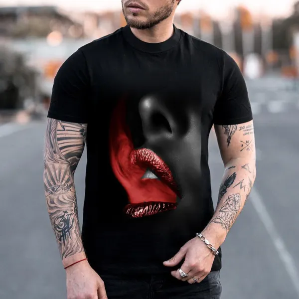 Lip Grphic Fashion Mens T-shirt - Leanarea.chimpone.com 