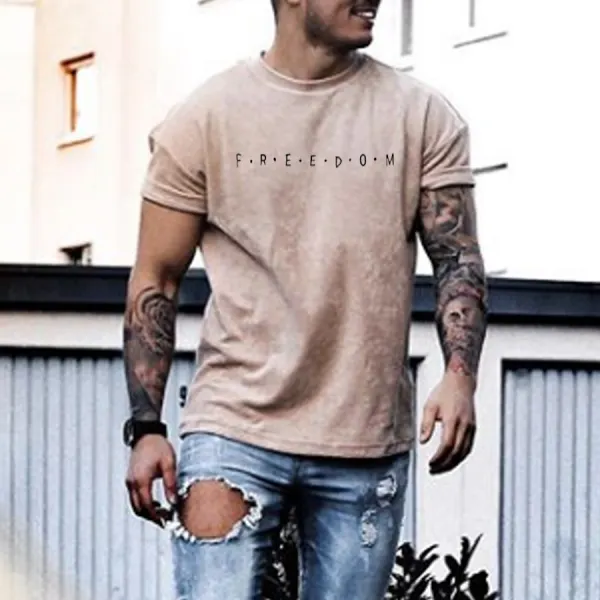 Fashion casual letter printed T-shirt - Leanarea.chimpone.com 