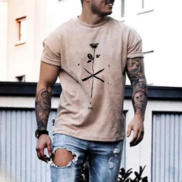 Fashion casual letter print T-shirt - Leanarea.chimpone.com 