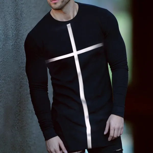 Christian Cross Long Sleeve T-shirt - Leanarea.chimpone.com 