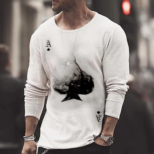 Poker Printed Long Sleeve T-shirt - Leanarea.chimpone.com 