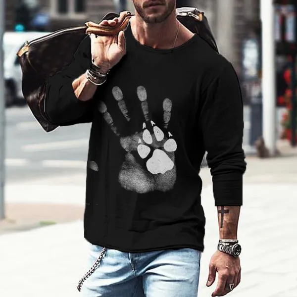 Hand Printed Long Sleeve T-shirt - Leanarea.chimpone.com 