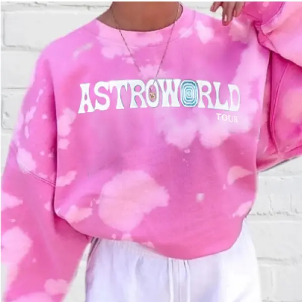 Pink Tie Dye Astroworld Sweatshirt - Leanarea.chimpone.com 