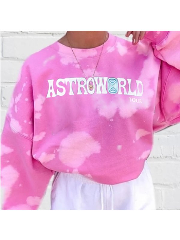 Pink tie dye astroworld sweatshirt Clearance