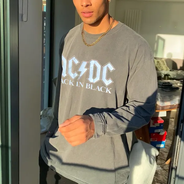 Mens Vintage basic long sleeve sweatshirt - Leanarea.chimpone.com 