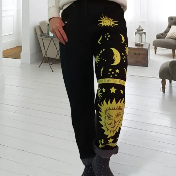 Fashion -ins style fashion star moon sun offset jeans - Leanarea.chimpone.com 