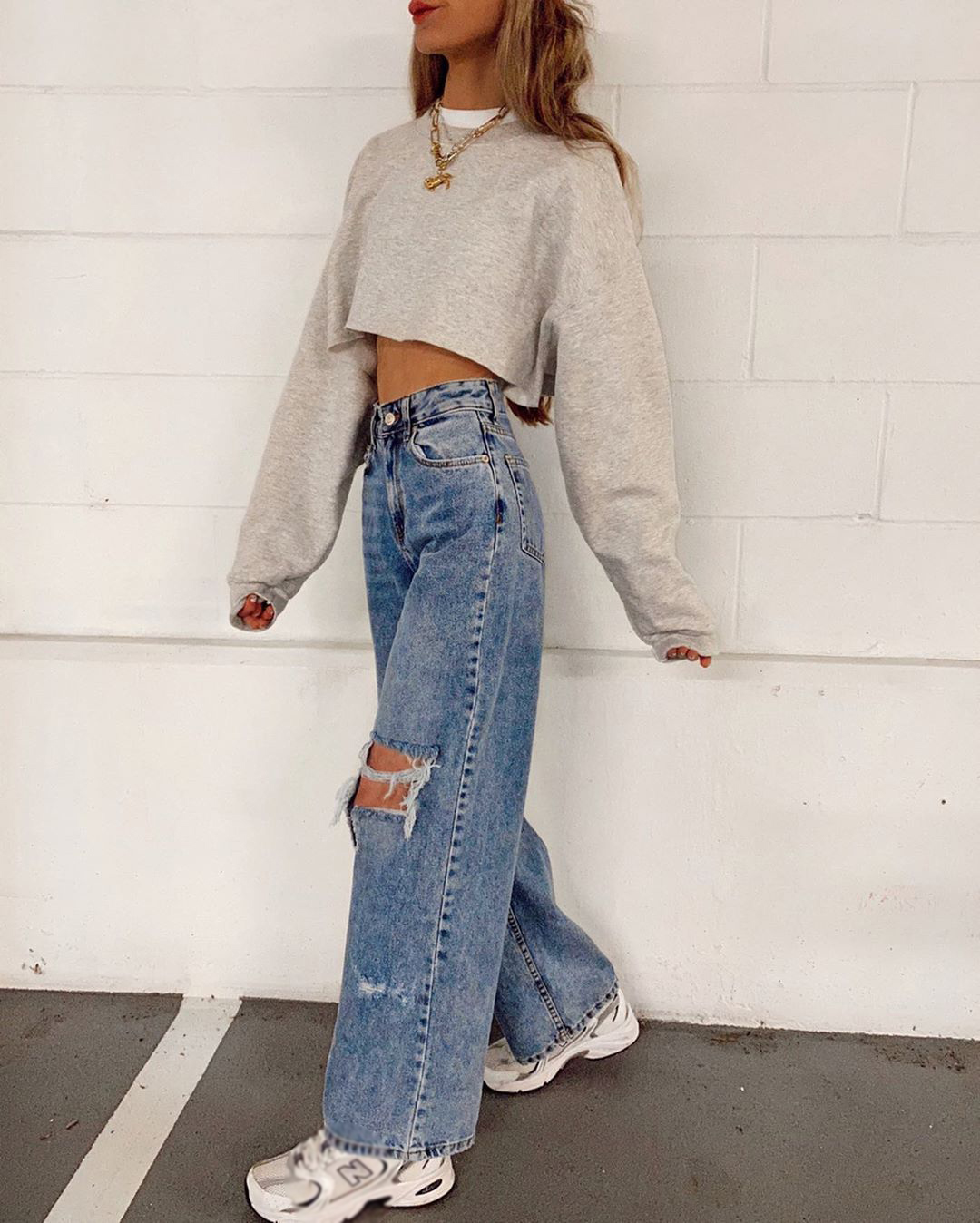Womens Casual Baggy Jeans Boomwaves Com