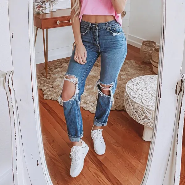 Wide leg straight leg jeans for women wq48 - Leanarea.chimpone.com 
