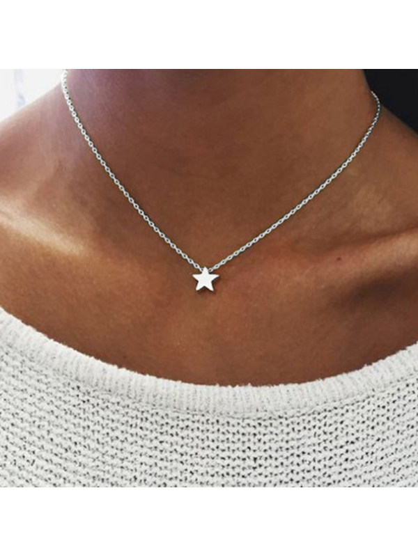 Cross-border pentagram pendant necklace
