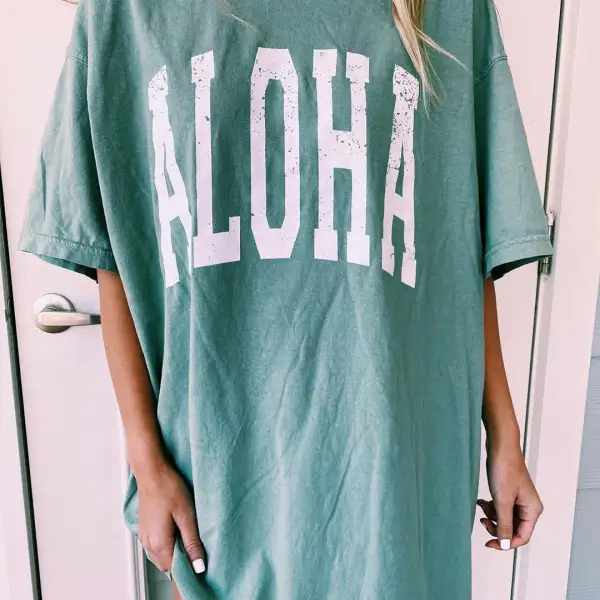 Fashion letter loose T-shirt - Leanarea.chimpone.com 