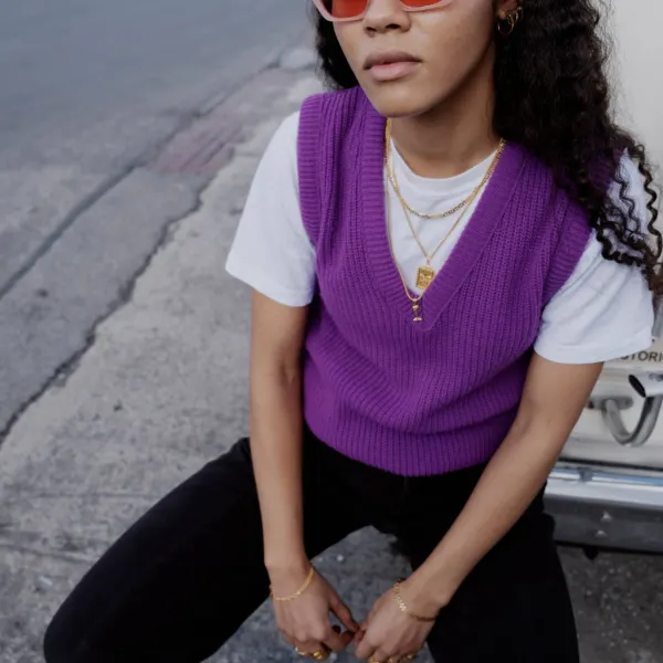 Knitted simple all-match vest - Leanarea.chimpone.com 