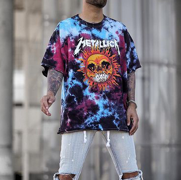 Tie dye Printed Short sleeved T shirt