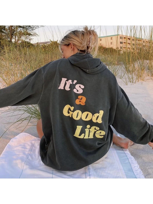 New Chic Vintage Good Life Casual Sweatshirt Hoodie - Holawiki.com 
