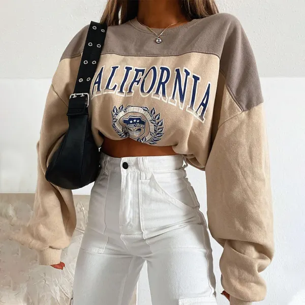 California Print Casual Sweatshirt - Senttea.chimpone.com 