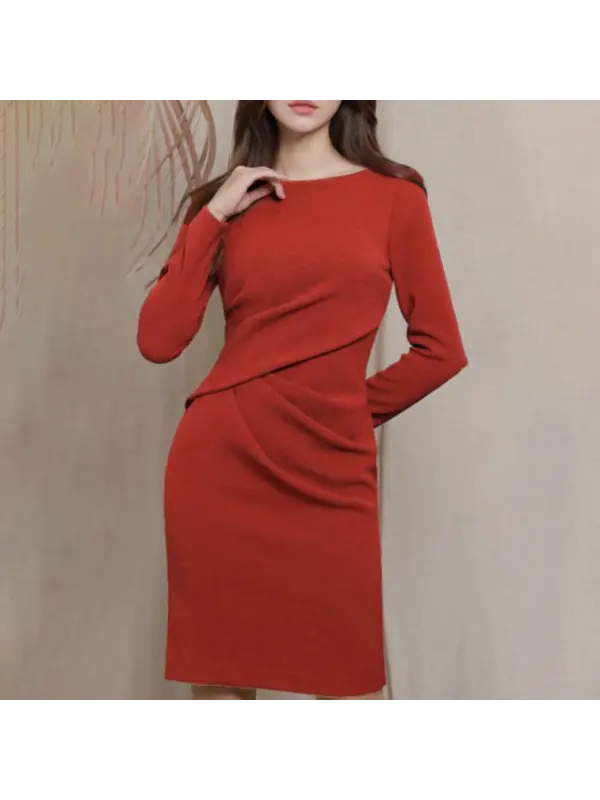 Fashion Solid Color Professional Dress - Minicousa.com 