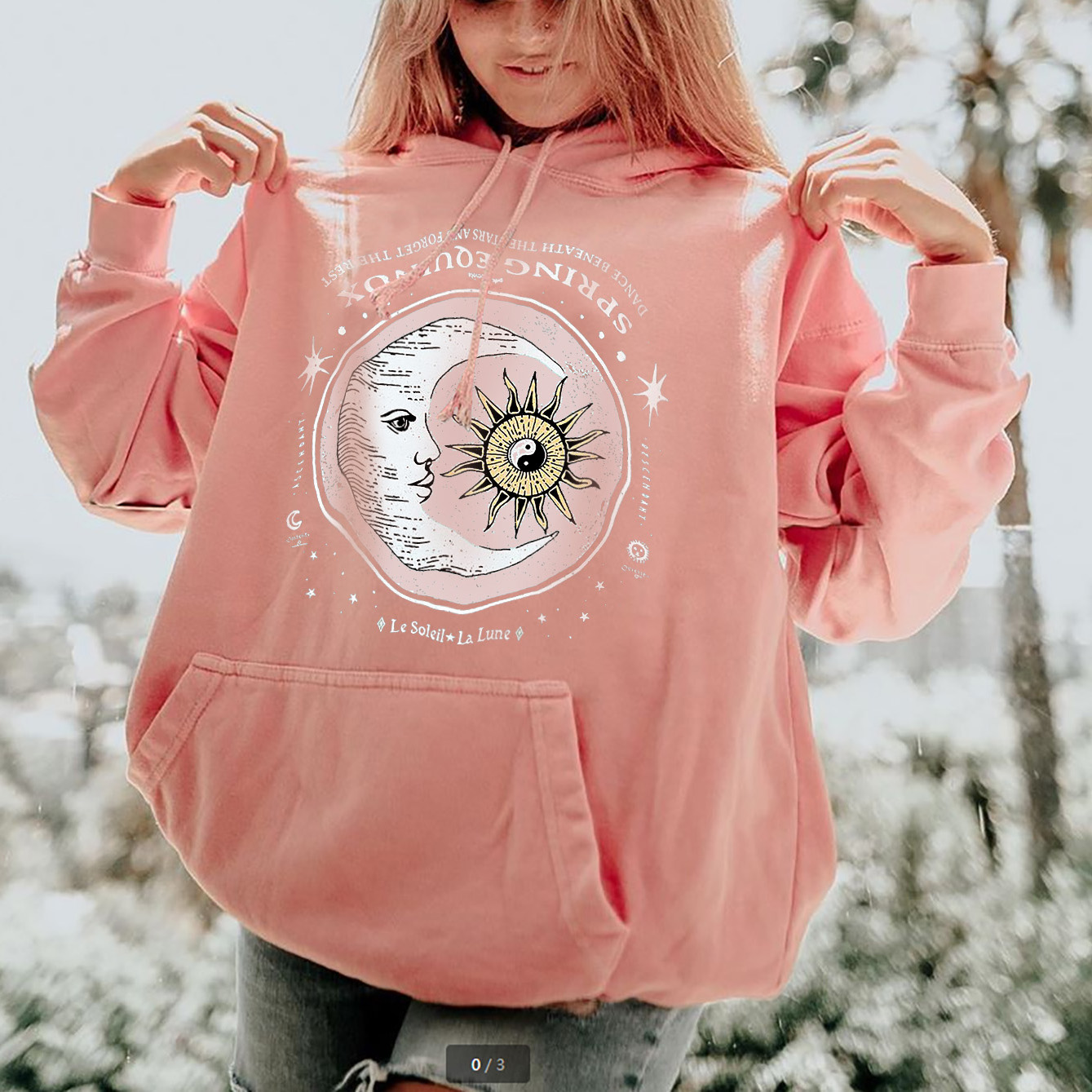 Modern Printed Colour Long Sleeve Hoodie
