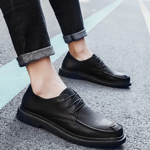 Mens Casual Lace up Business Leather Shoes