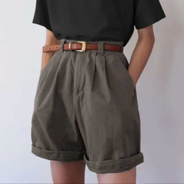Summer casual solid color shorts - Leanarea.chimpone.com 