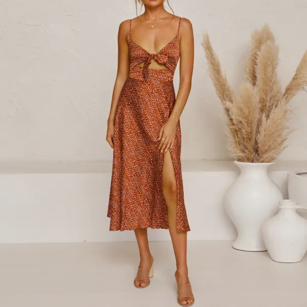 Fashion strap spring and summer knotted skirt - Leanarea.chimpone.com 