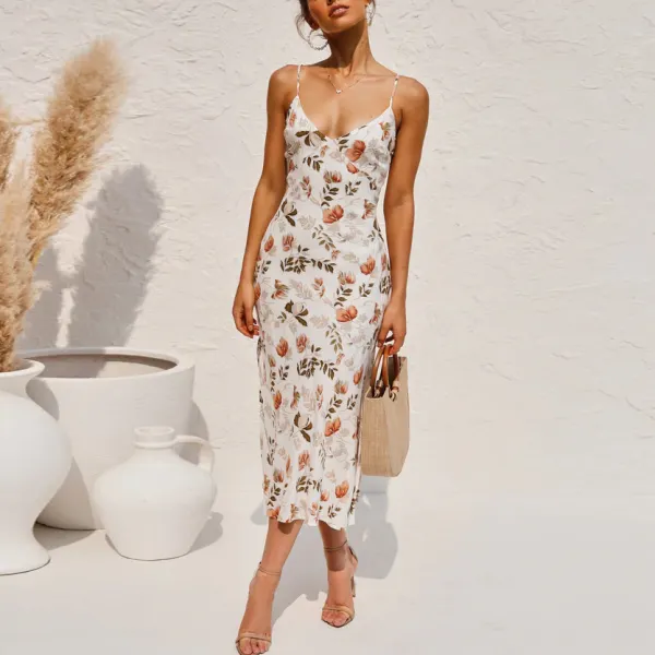 Fashion temperament strap pajamas dress back bow - Leanarea.chimpone.com 