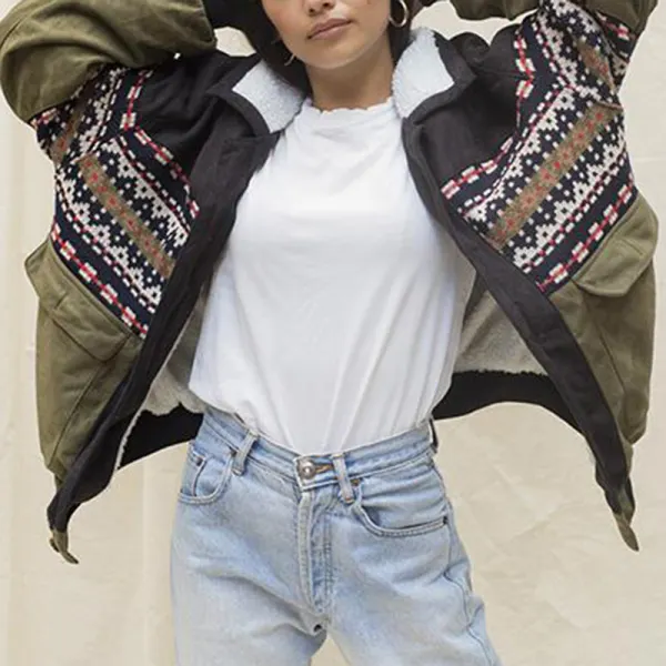 Vintage Striper Women's Cotton Jacket - Leanarea.chimpone.com 
