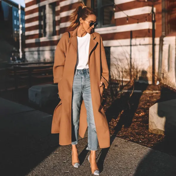 Classic all-color wool coat coat - Leanarea.chimpone.com 