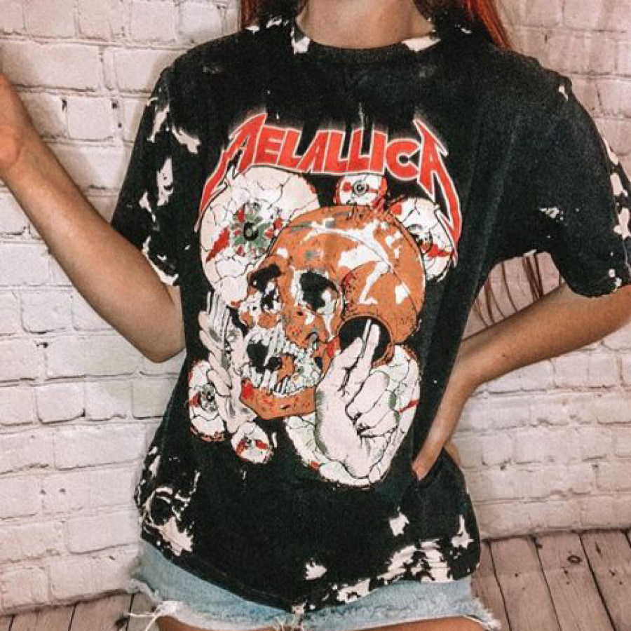 

Vintage Skull Printed Short Sleeve T-shirts