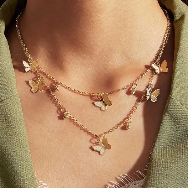 Hot Selling Butterfly Necklace Simple Alloy Butterfly Pendant Clavicle Chain - Leanarea.chimpone.com 