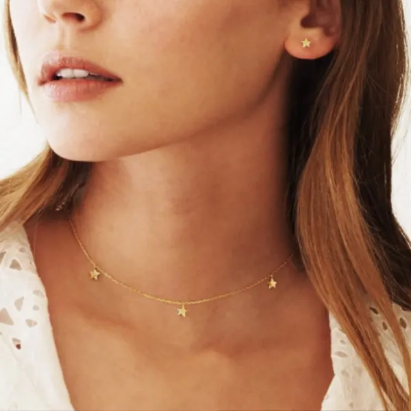 Creative retro clavicle chain golden alloy necklace - Leanarea.chimpone.com 