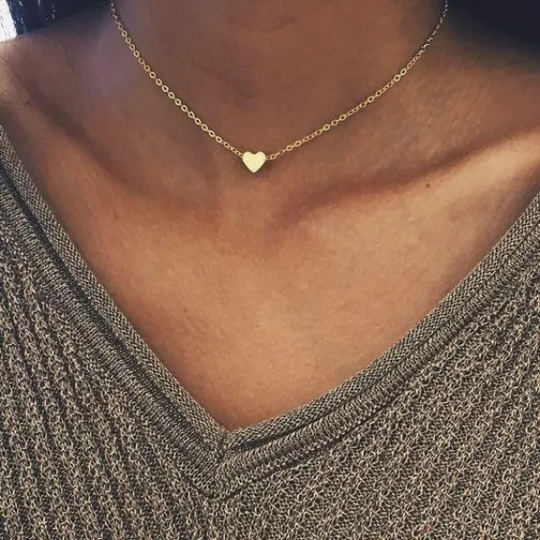 Simple Love Clavicle Necklace - Leanarea.chimpone.com 